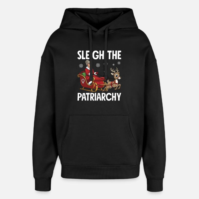 Sleigh Le Patriarcat - Sweat à capuche unisexe Stanley/Stella Oversized - noir