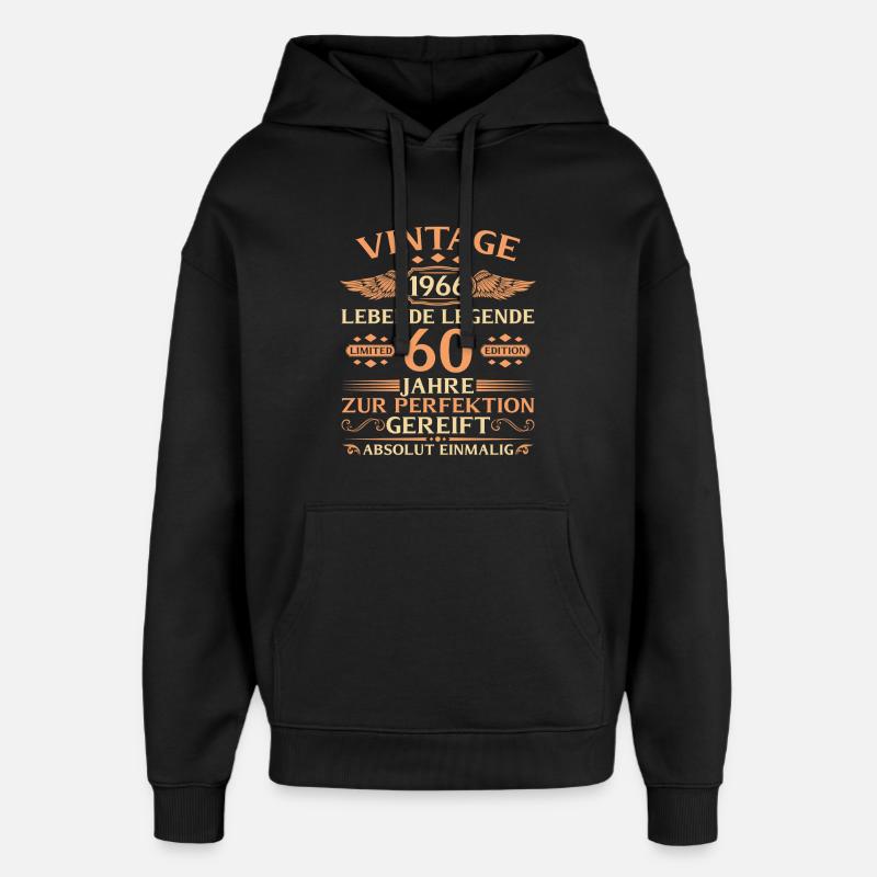 60e anniversaire Année 1966 - Sweat à capuche unisexe Stanley/Stella Oversized - noir