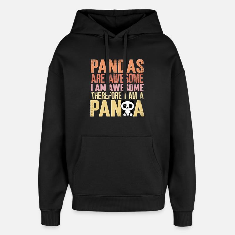 Panda - Sweat à capuche unisexe Stanley/Stella Oversized - noir