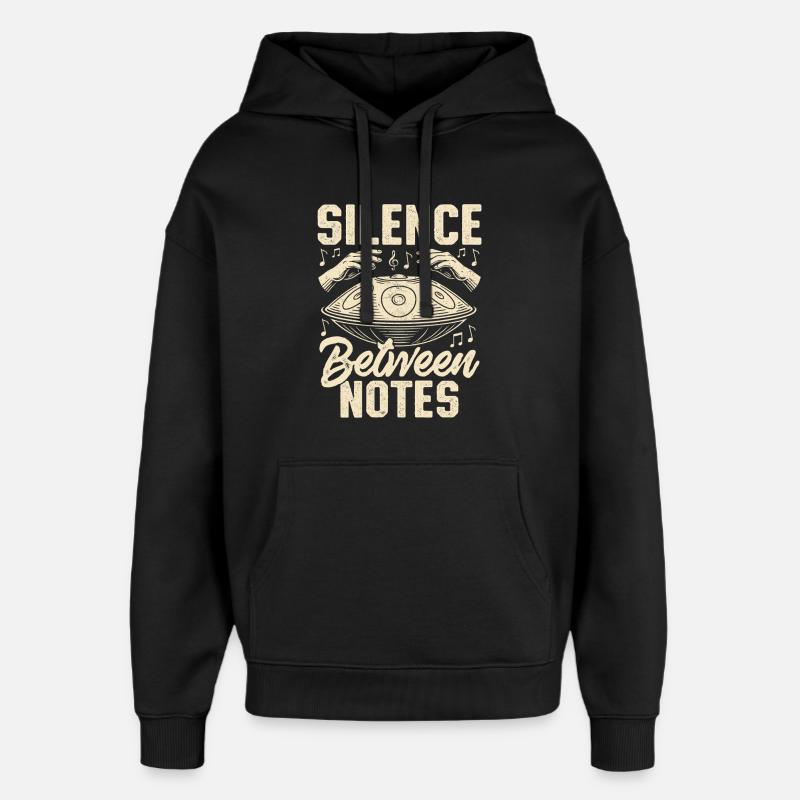 Silence Between Notes - Oversized Unisex Hoodie by Stanley/Stella - black