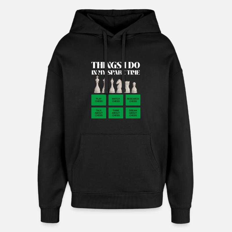 Schachzeit in der Freizeit - Oversized Unisex Hoodie von Stanley/Stella - Schwarz