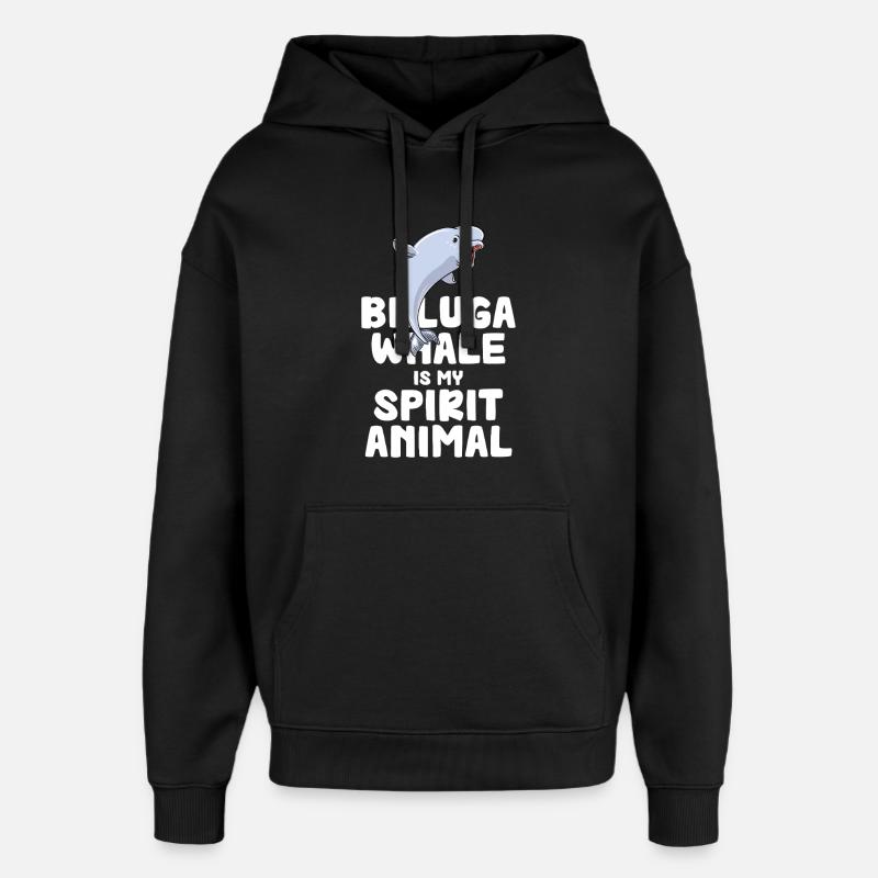 Beluga Geisttier Druck - Sweat à capuche unisexe Stanley/Stella Oversized - noir