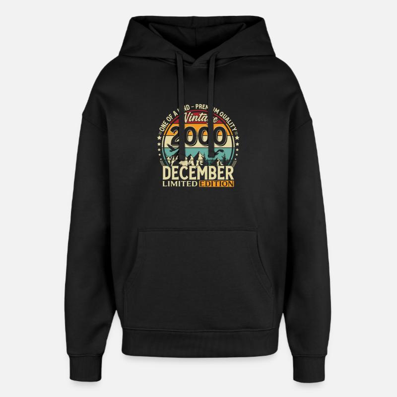 25e anniversaire Millésime décembre 2000 - Sweat à capuche unisexe Stanley/Stella Oversized - noir