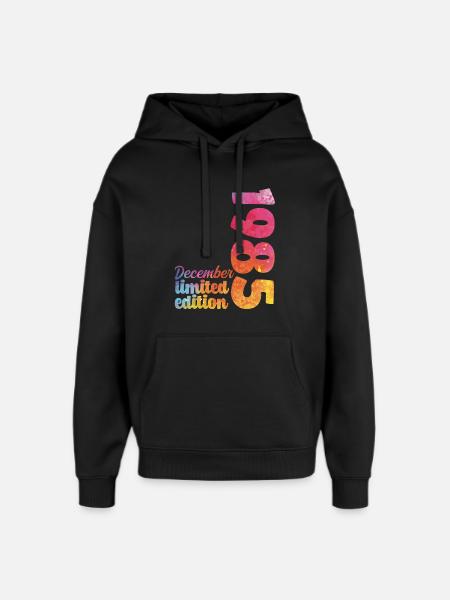 December 1985 Birthday Gift - Oversized Unisex Hoodie by Stanley/Stella - black