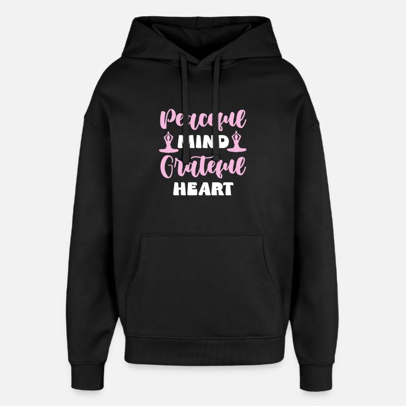 Friedlicher Geist Dankbares Herz - Sweat à capuche unisexe Stanley/Stella Oversized - noir