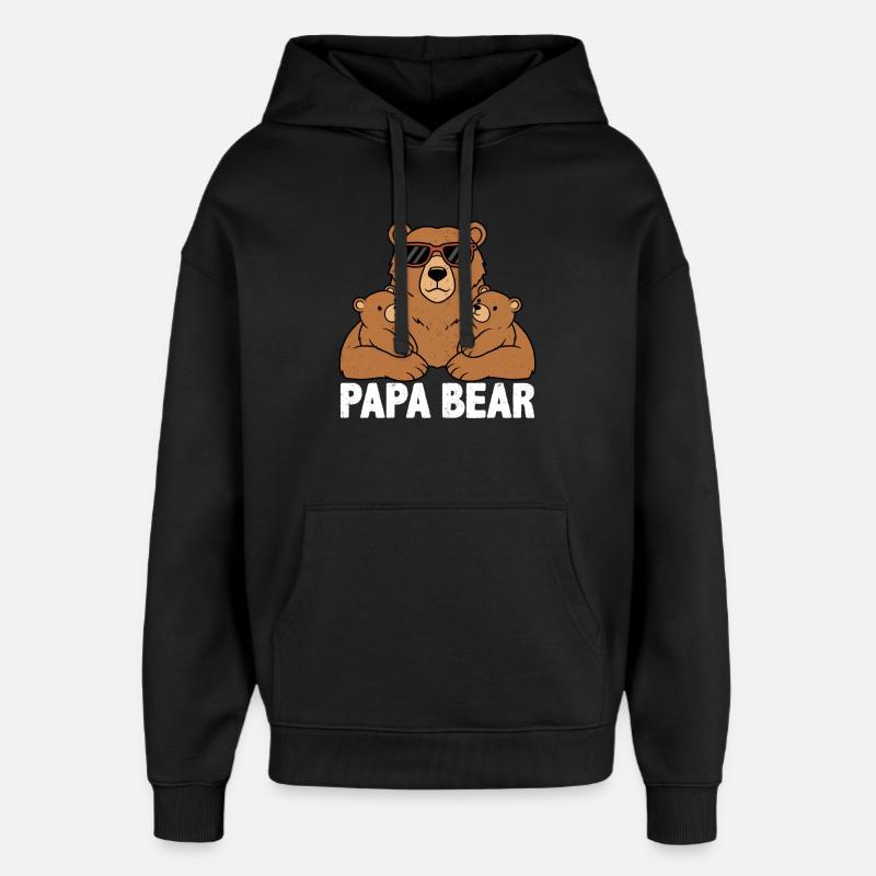 Papa Bear - Oversized Unisex Hoodie von Stanley/Stella - Schwarz