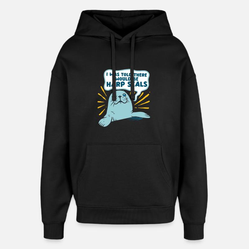 Phoques du harple - Sweat à capuche unisexe Stanley/Stella Oversized - noir