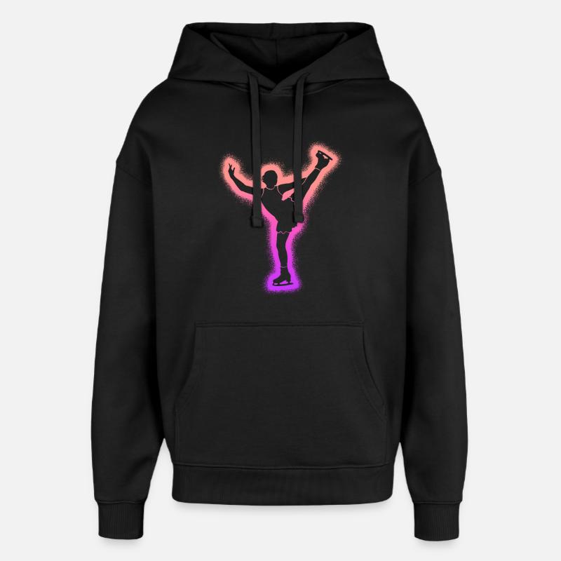 Eiskunstläuferin Eislaufen Mädchen Eiskunstlauf - Oversized Unisex Hoodie by Stanley/Stella - black