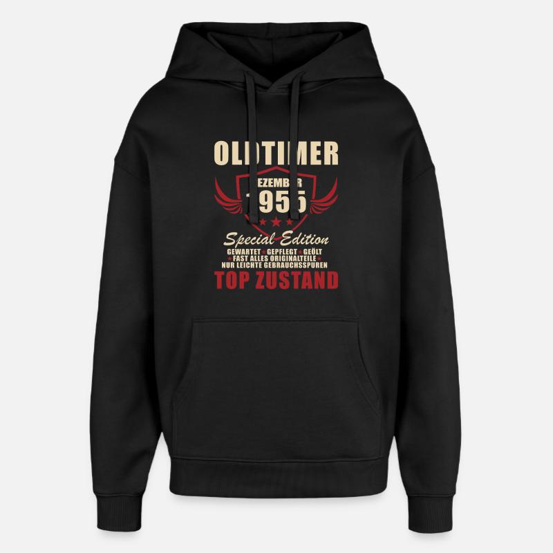 Oldtimer Dezember 1955 Special Edition - Oversized Unisex Hoodie von Stanley/Stella - Schwarz