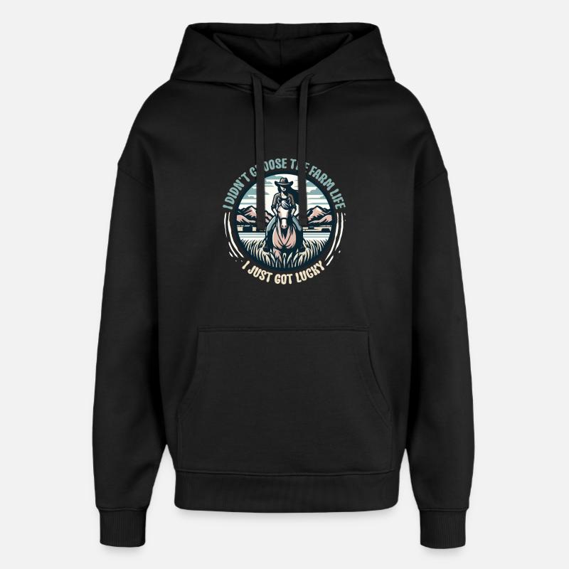 Ehefrau eines Bauern Mutter - Oversized Unisex Hoodie von Stanley/Stella - Schwarz