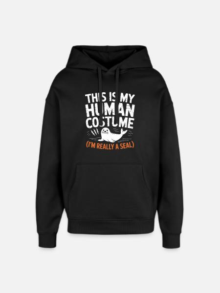Seal costume pun - Oversized Unisex Hoodie by Stanley/Stella - black