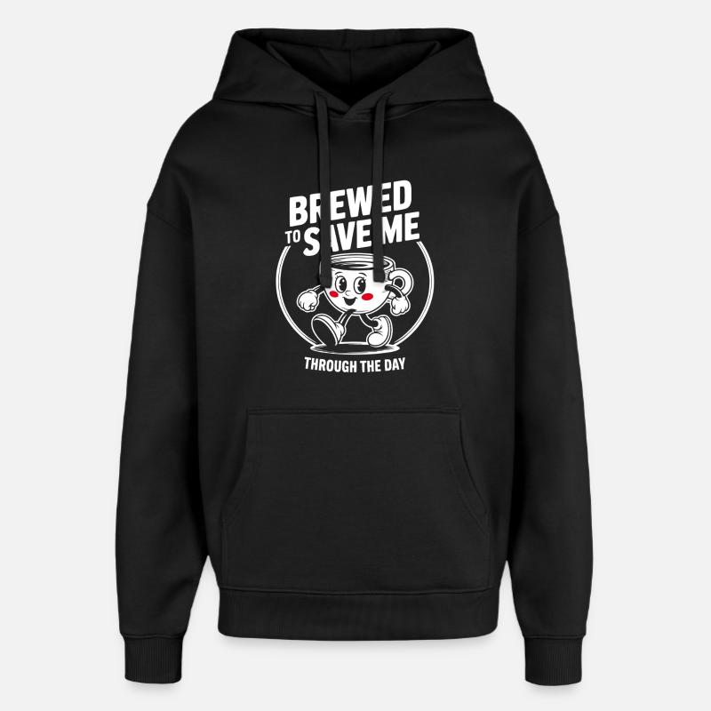 Le café sauve la situation - Sweat à capuche unisexe Stanley/Stella Oversized - noir