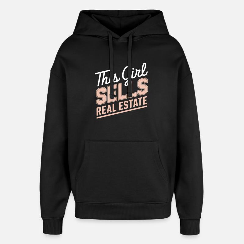 Cette fille vend de l’immobilier - Sweat à capuche unisexe Stanley/Stella Oversized - noir