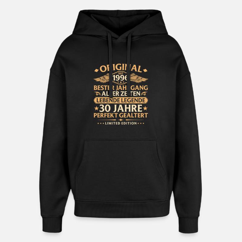Anniversaire 1996 - 30 ans - Sweat à capuche unisexe Stanley/Stella Oversized - noir