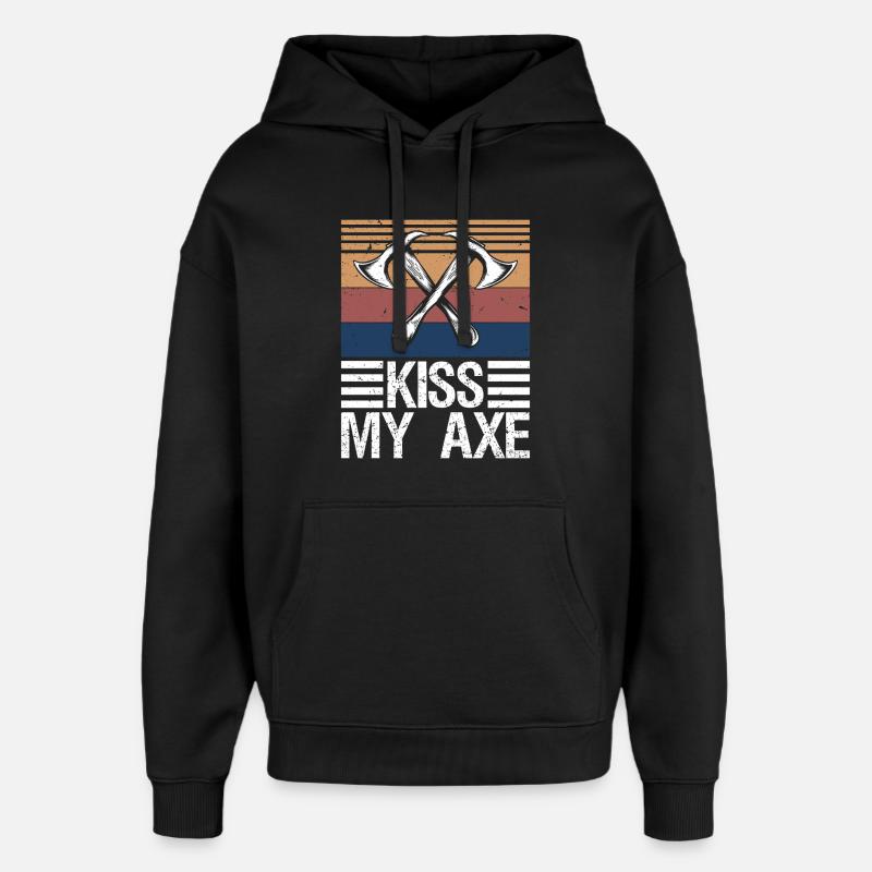 Lumberjack Axe Chop Wood Gift - Oversized Unisex Hoodie von Stanley/Stella - Schwarz