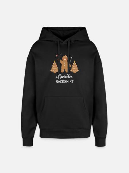Cookies Baking Christmas Time Cookies Gingerbread - Oversized Unisex Hoodie by Stanley/Stella - black