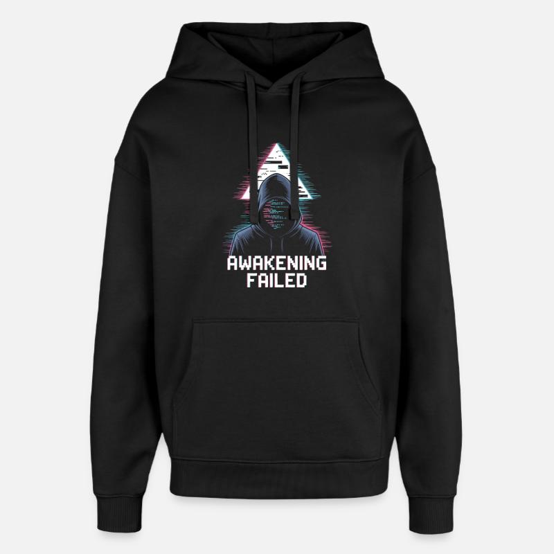 Éveil raté – Silhouette néon glitchée - Sweat à capuche unisexe Stanley/Stella Oversized - noir