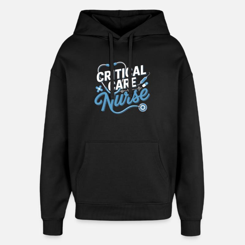 Conception d’infirmières en soins intensifs - Sweat à capuche unisexe Stanley/Stella Oversized - noir