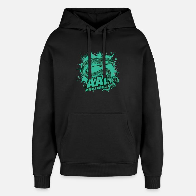 Anguille – La Chasseur de la Nuit - Sweat à capuche unisexe Stanley/Stella Oversized - noir