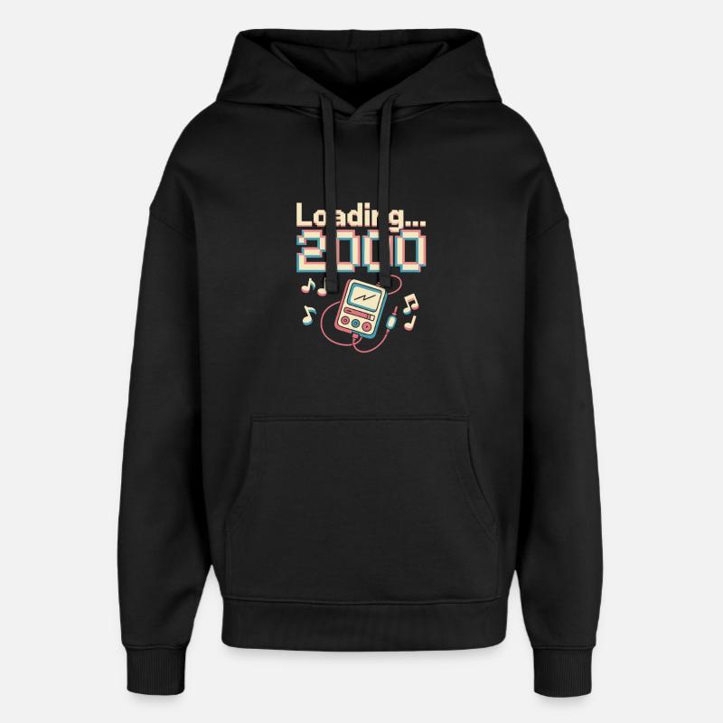 Conception de pixels Y2K – Chargement 2000 - Sweat à capuche unisexe Stanley/Stella Oversized - noir