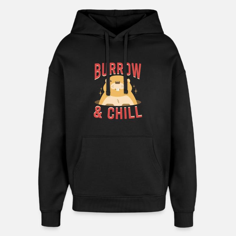 Marmotte du Jour sans fin - Sweat à capuche unisexe Stanley/Stella Oversized - noir