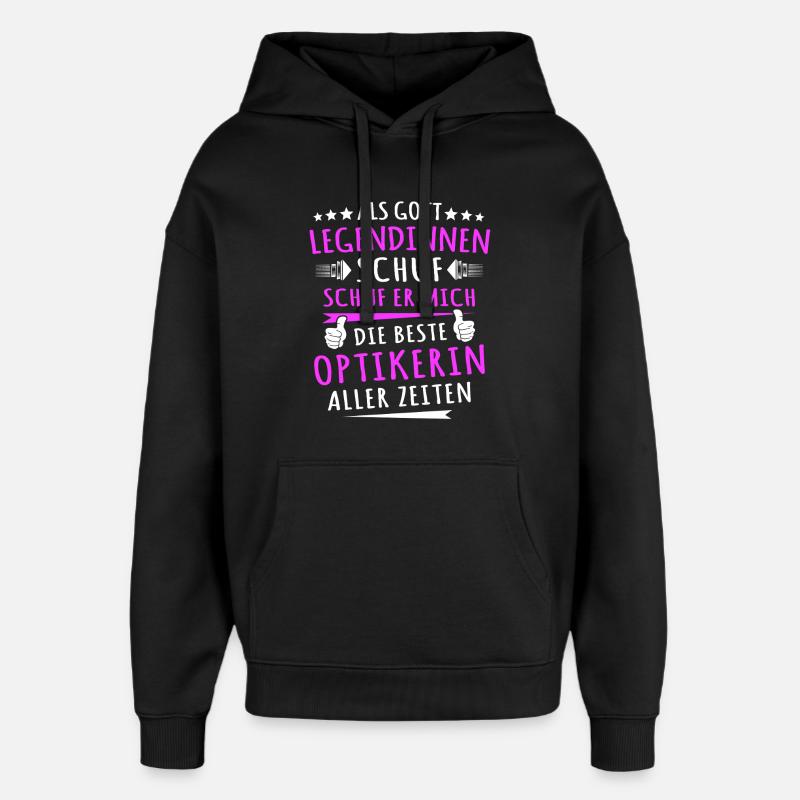 Optikerin Sprüche - Oversized Unisex Hoodie von Stanley/Stella - Schwarz