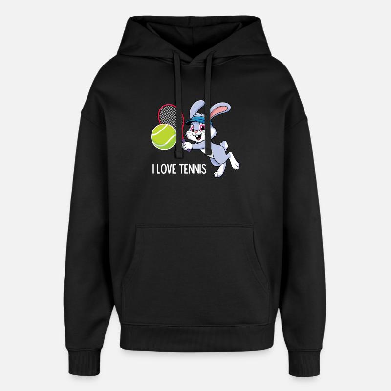 J’adore le tennis. - Sweat à capuche unisexe Stanley/Stella Oversized - noir
