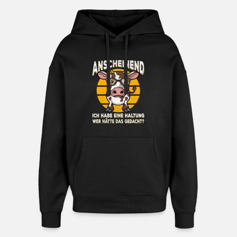 Attitude de vache avec style - Sweat à capuche unisexe Stanley/Stella Oversized - noir