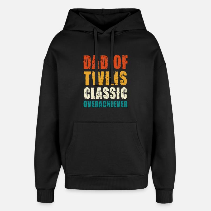 Papa des jumeaux Classique surdoué - Sweat à capuche unisexe Stanley/Stella Oversized - noir