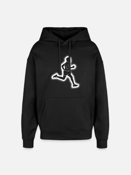 Running Jogging Men's Boys Runner - Oversized Unisex Hoodie by Stanley/Stella - black