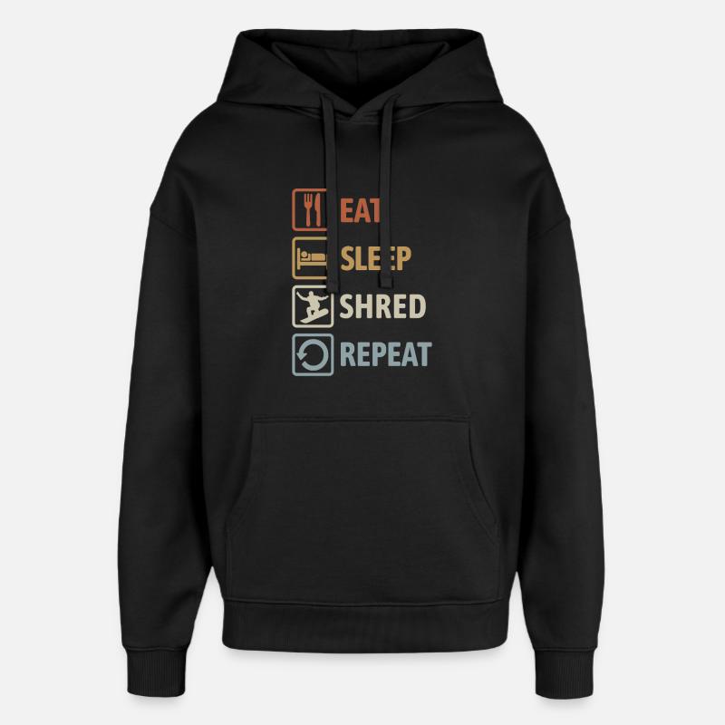Mange, dors, déchiquet, répétez - Snowboard - Sweat à capuche unisexe Stanley/Stella Oversized - noir