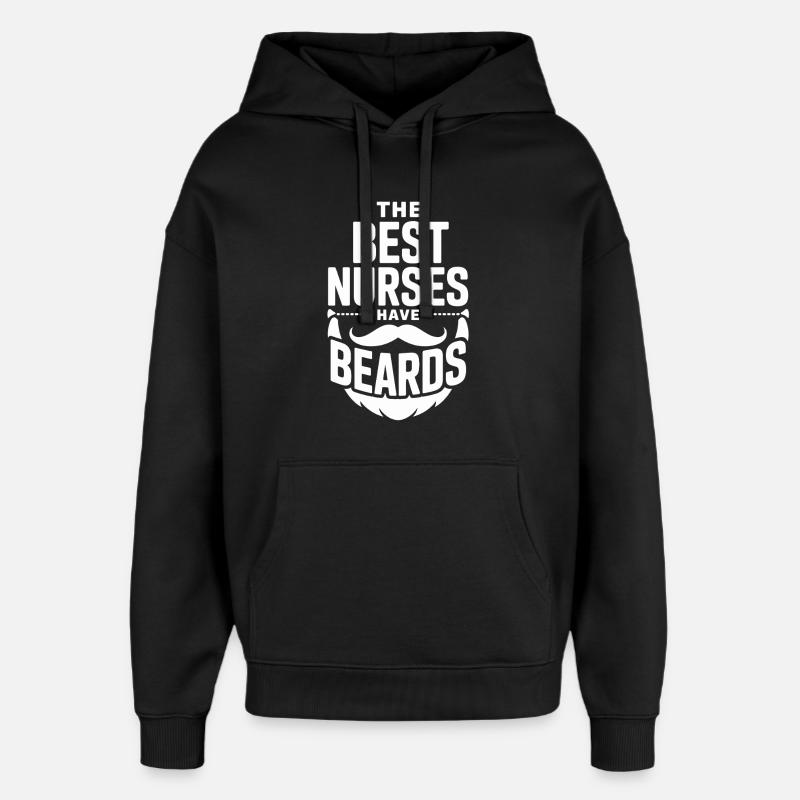 Nurses with beards - Oversized Unisex Hoodie by Stanley/Stella - black