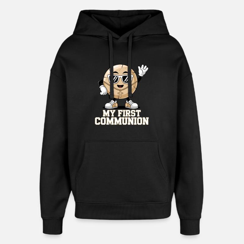 Biscuit de première communion avec style - Sweat à capuche unisexe Stanley/Stella Oversized - noir