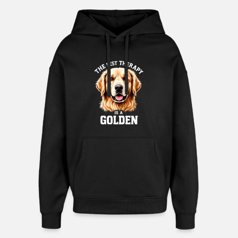 Meilleure thérapie : Golden - Sweat à capuche unisexe Stanley/Stella Oversized - noir