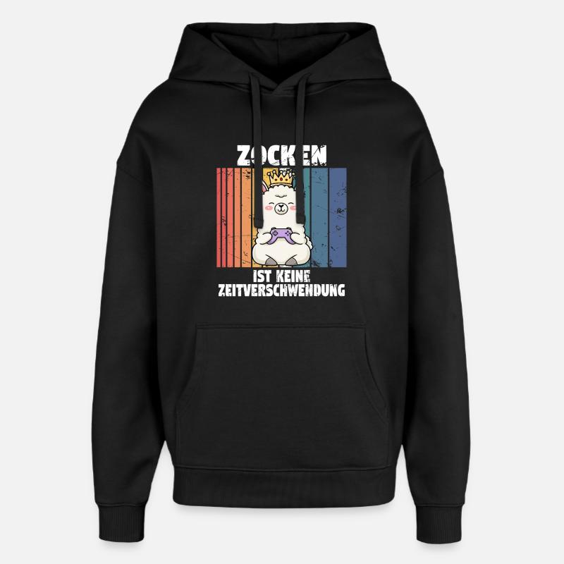 Lama zocken controller - Oversized Unisex Hoodie von Stanley/Stella - Schwarz