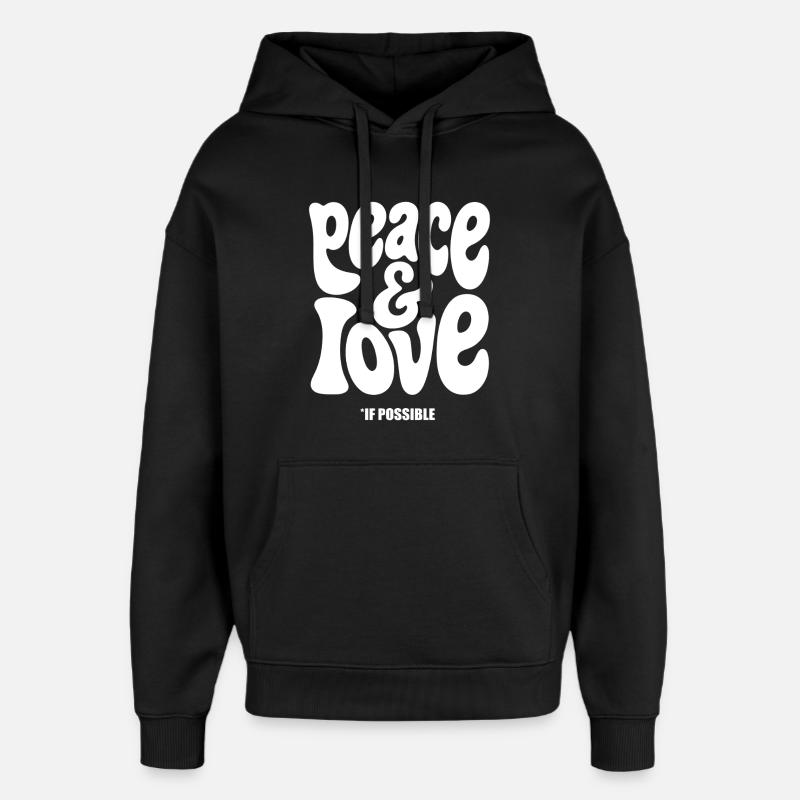 FRIEDENSLIEBE #2 – lass uns reden. - Oversized Unisex Hoodie von Stanley/Stella - Schwarz