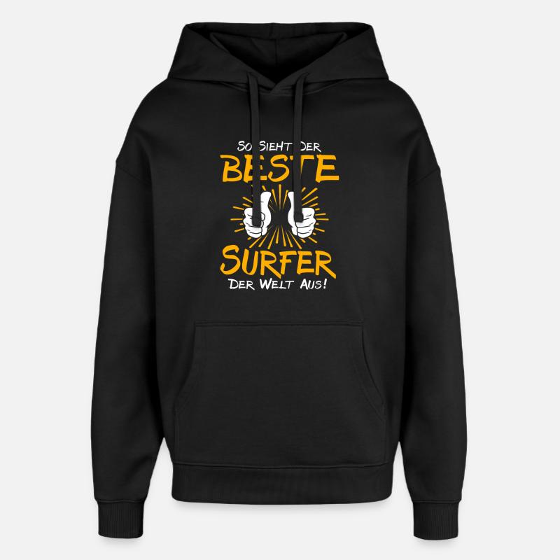 Idée cadeau surfeur - Sweat à capuche unisexe Stanley/Stella Oversized - noir