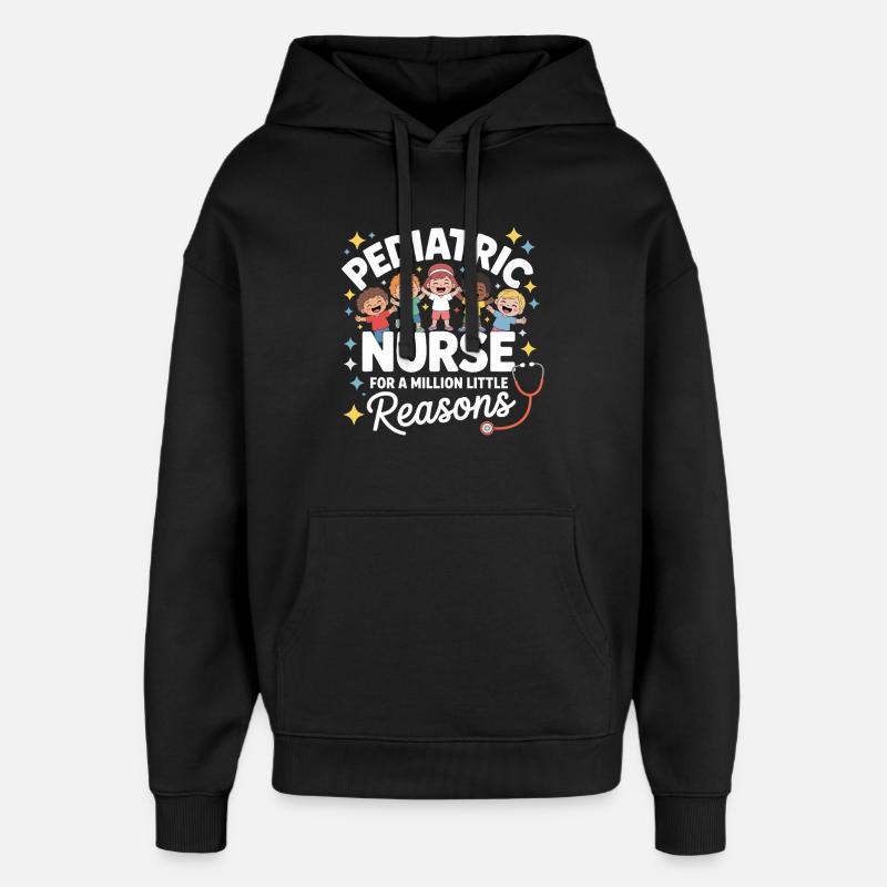 Héros de l’infirmerie pédiatrique - Sweat à capuche unisexe Stanley/Stella Oversized - noir