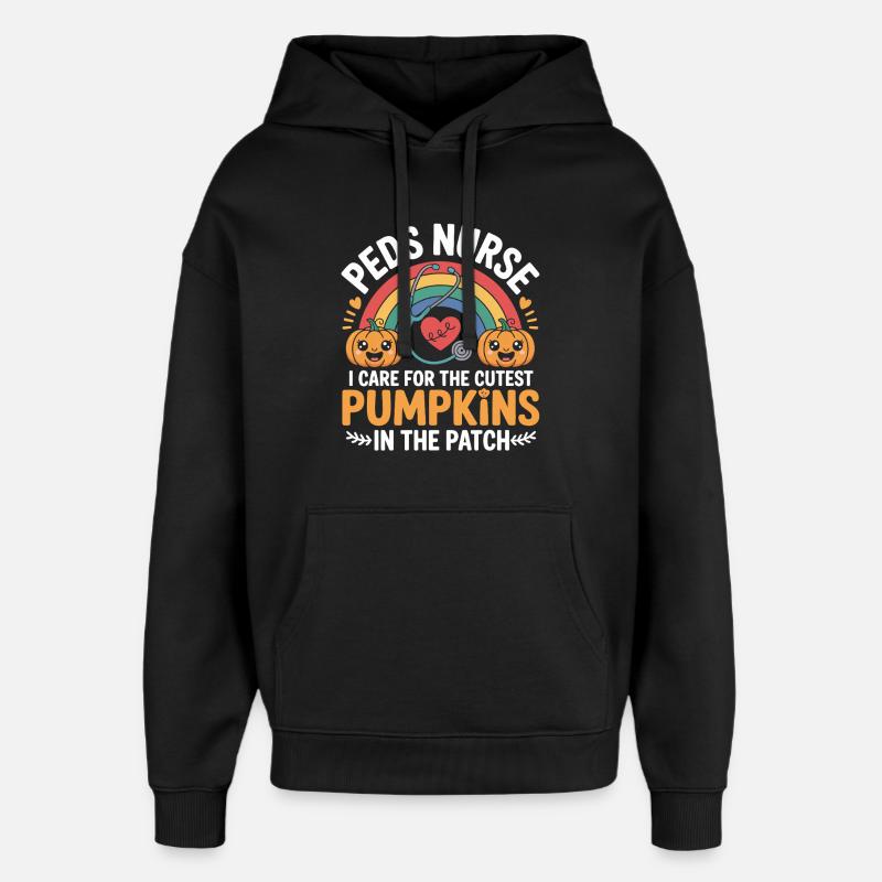 Kürbis-Pflegeheldin im Patch - Oversized Unisex Hoodie von Stanley/Stella - Schwarz