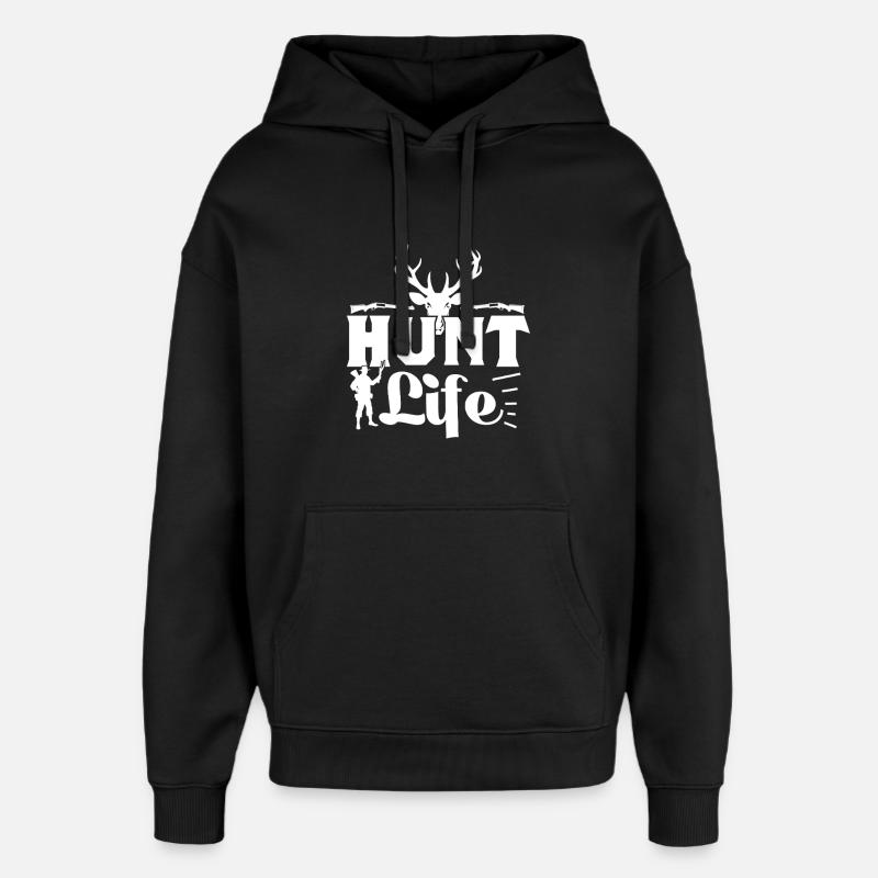 Vie de chasseur - Sweat à capuche unisexe Stanley/Stella Oversized - noir