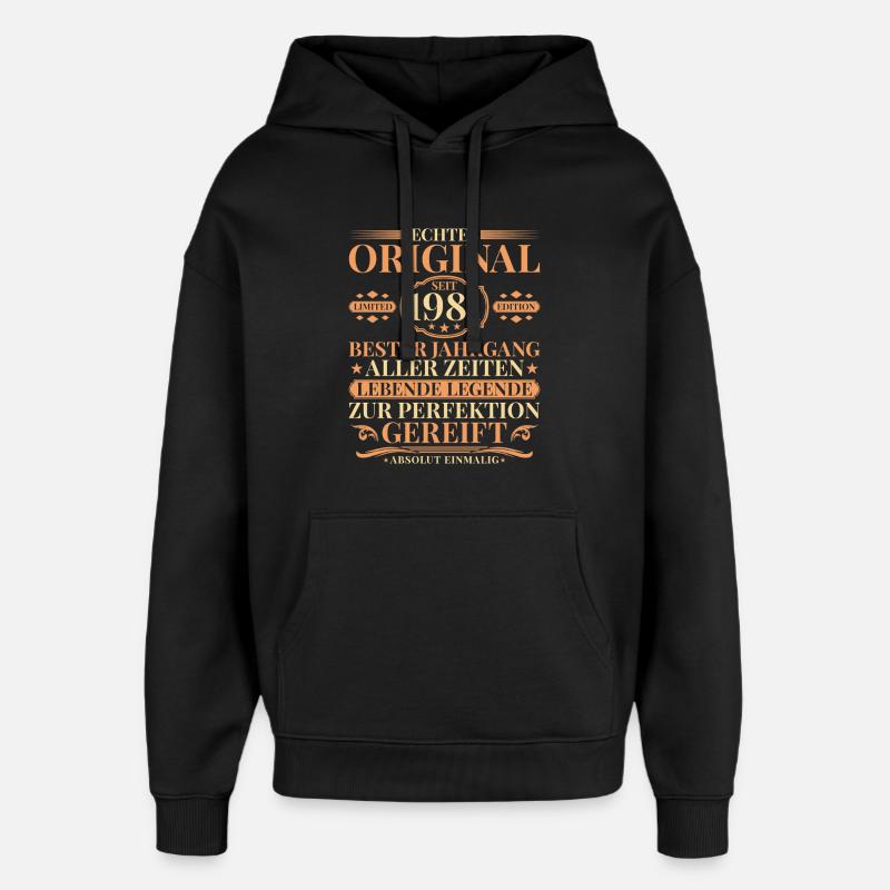 Millésime anniversaire 1981 Millésime né - Sweat à capuche unisexe Stanley/Stella Oversized - noir