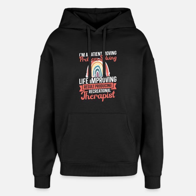 Les loisirs thérapeutiques indispensables RT Récréatifs - Sweat à capuche unisexe Stanley/Stella Oversized - noir