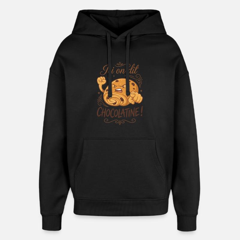 Ici on dit chocolatine ! - Sweat à capuche unisexe Stanley/Stella Oversized - noir