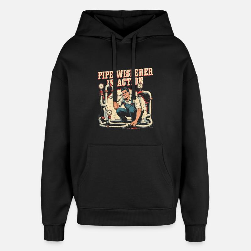 Rohrleger Rohrleitungsbauer Pipe Whisperer - Oversized Unisex Hoodie von Stanley/Stella - Schwarz