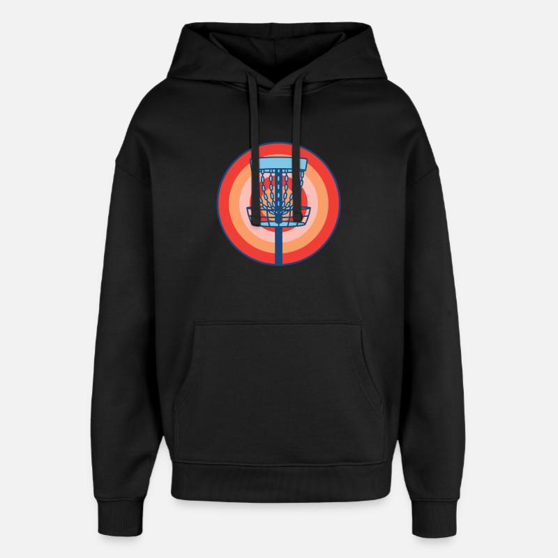 Disc Golf Basket Retro fliegende Discgolf-Szene - Oversized Unisex Hoodie von Stanley/Stella - Schwarz