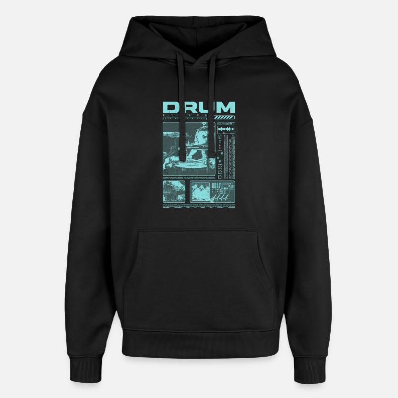 Batteur rock Drumplayer Streetwear - Sweat à capuche unisexe Stanley/Stella Oversized - noir