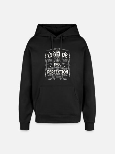 40th Birthday Legend January 1986 - Oversized Unisex Hoodie by Stanley/Stella - black