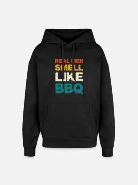 Real Men Smell Like BBQ - Oversized Unisex Hoodie by Stanley/Stella - black