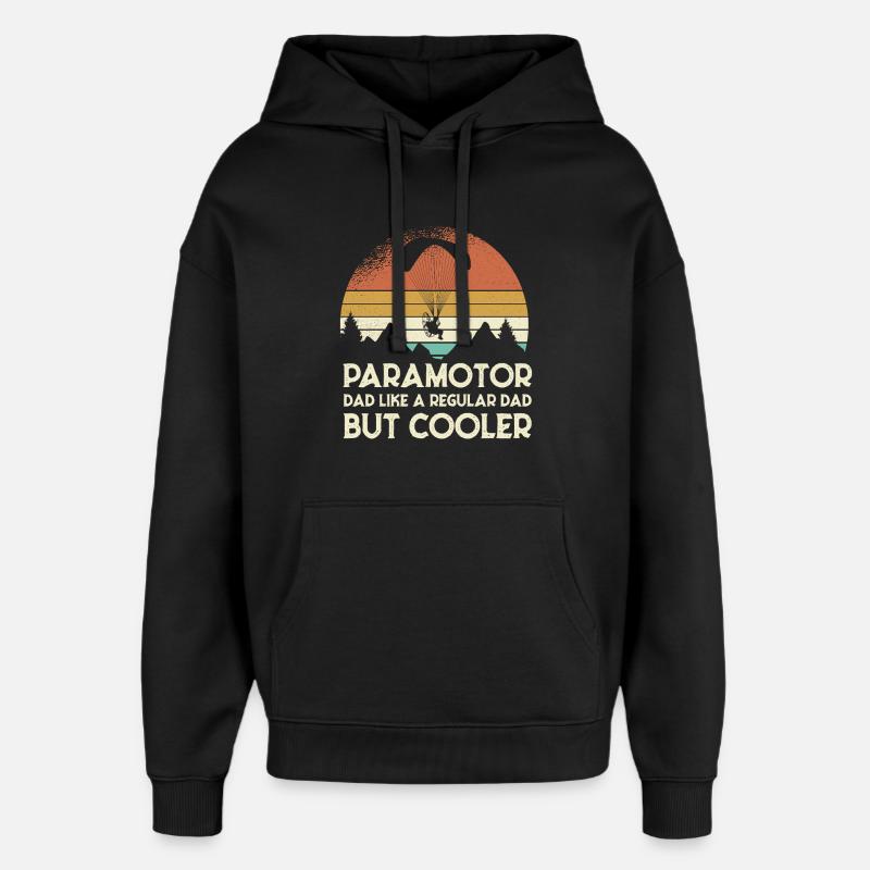 Paramoteur Papa Retro Sunset - Sweat à capuche unisexe Stanley/Stella Oversized - noir