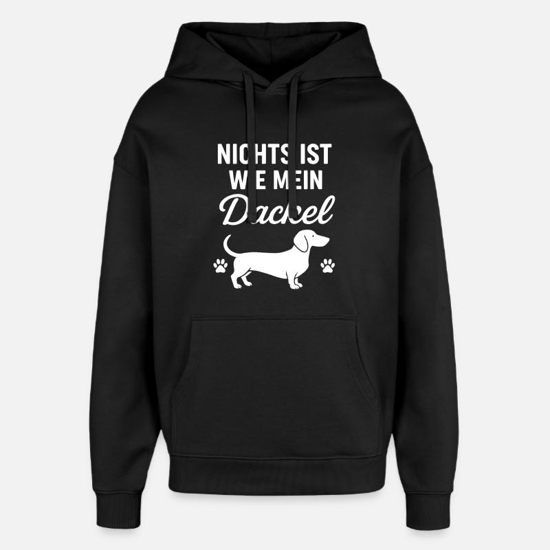 Teckel disant l’amour - Sweat à capuche unisexe Stanley/Stella Oversized - noir